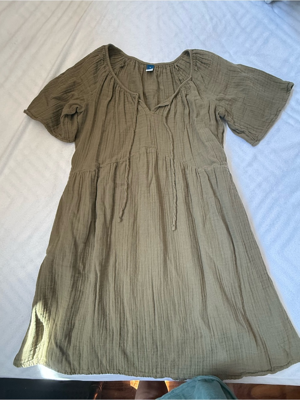 Old navy olive cotton gauze dress